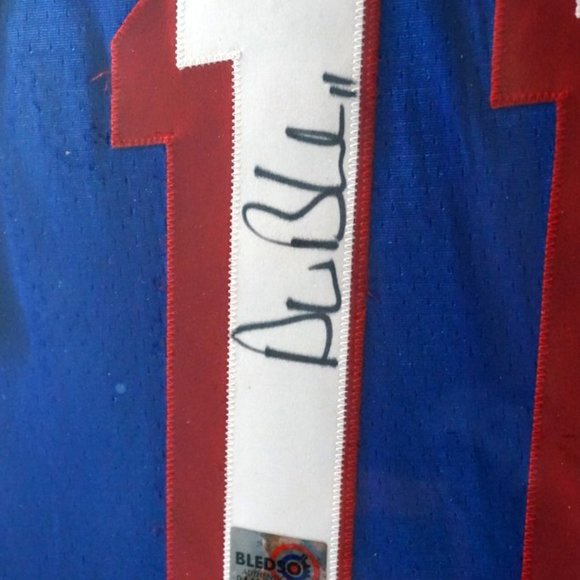 Drew Bledsoe Authentic Signed Navy Blue Pro Style Framed Jersey COA Hologram - Picture 8 of 9